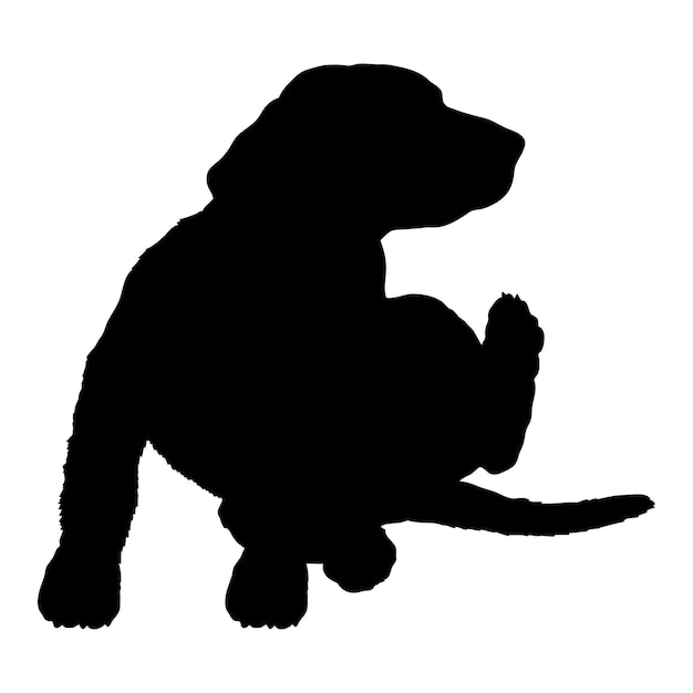 Hond silhouet hond hond jeuk rassen logo monogram vector