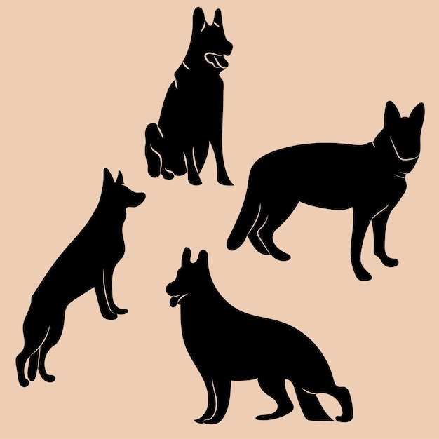 Hond silhouet ontwerp vector en illustratie voorraad