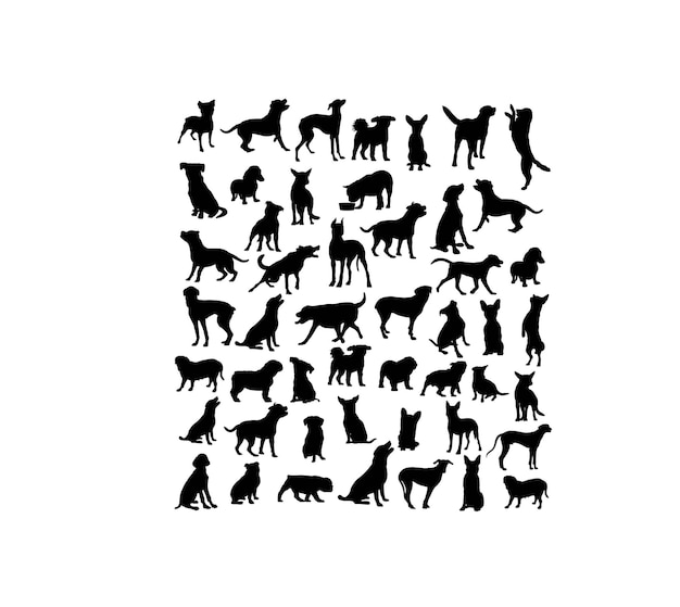 Hond silhouetten kunst vector design