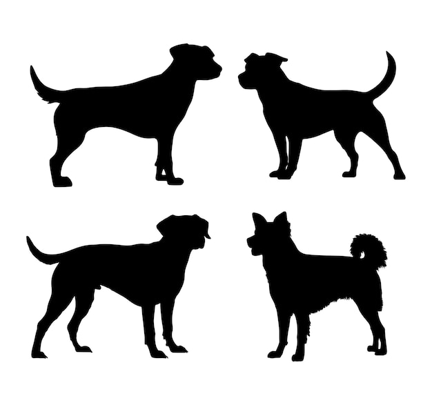 Vector hond silhouetten vector