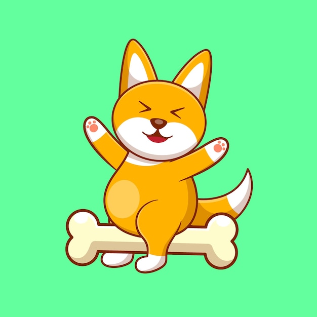 Hond streching cute cartoon vector illustratie kawaii dier