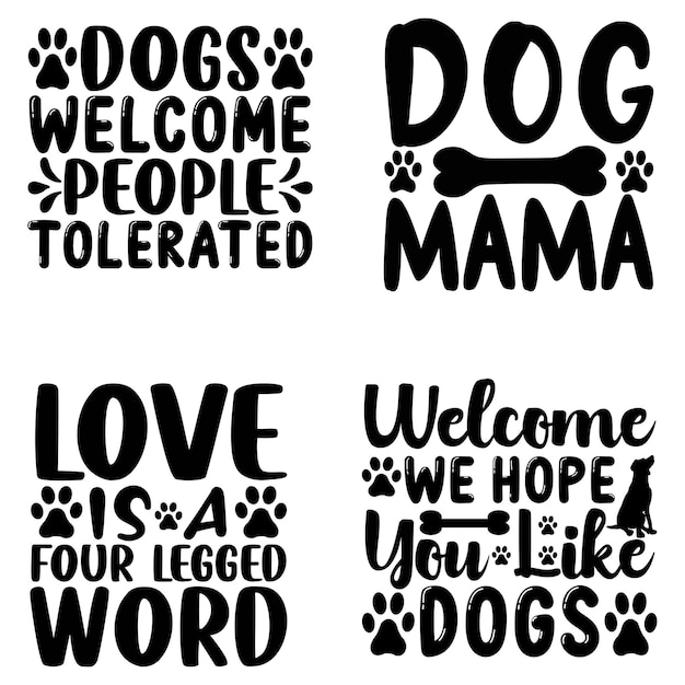 Hond svg citaten typografie bundel ontwerp