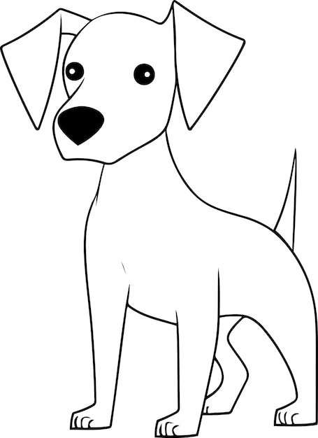 Hond vectorillustratie kleurboek of pagina voor kinderen