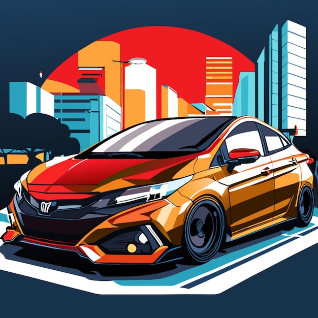 Vector honda city fullbody vector illustration