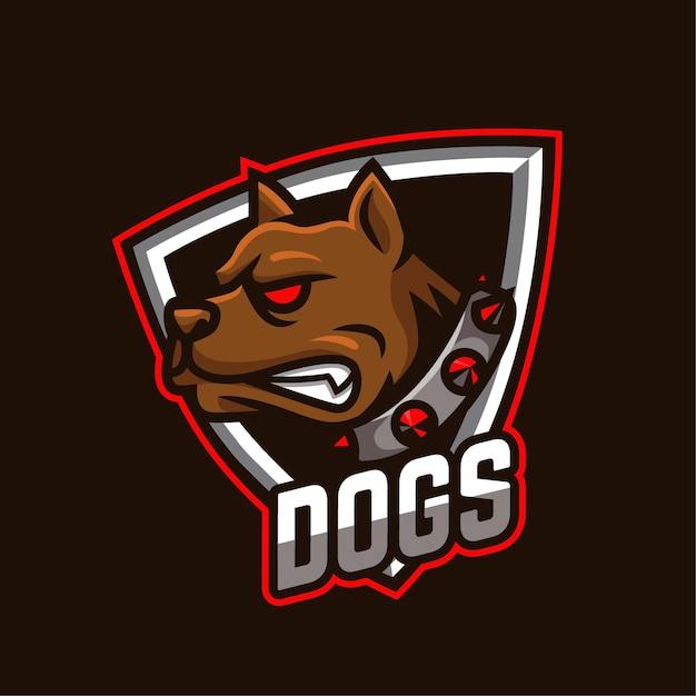 Vector honden e-sports mascotte karakter logo