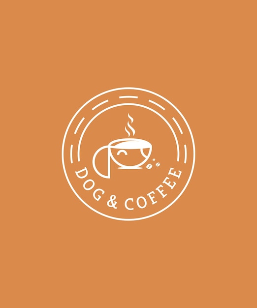 honden koffie. modern en eenvoudig koffie- en hondenlogo