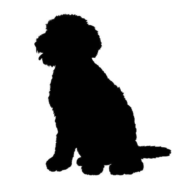 Vector honden silhouet hondenrassen logo honden monogram honden gezicht vector labradoodle