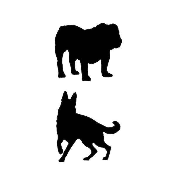 Honden silhouetten set