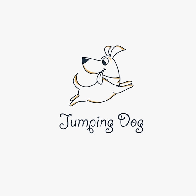 Honden sprong logo ontwerp