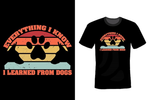 Honden T-shirt ontwerp typografie vintage