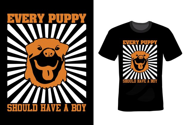 Honden T-shirt ontwerp typografie vintage