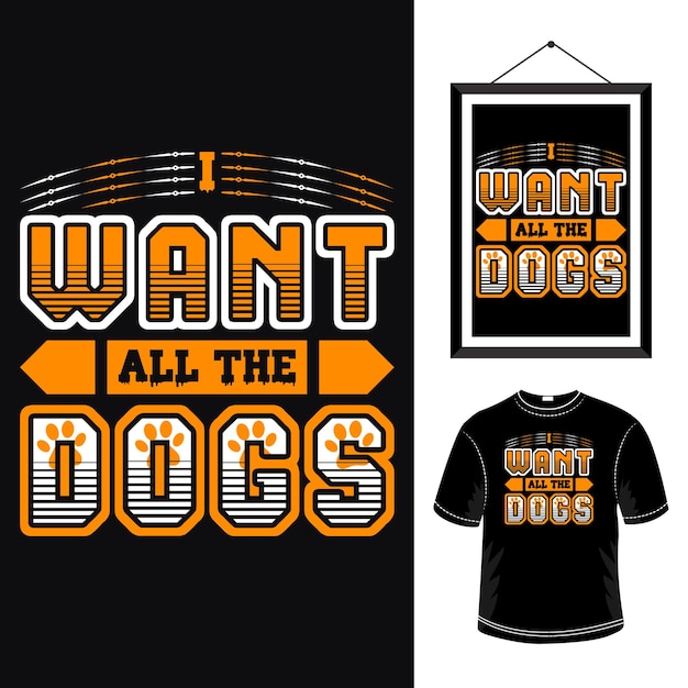 Honden typografie ontwerp hond citaten tshirt ontwerp