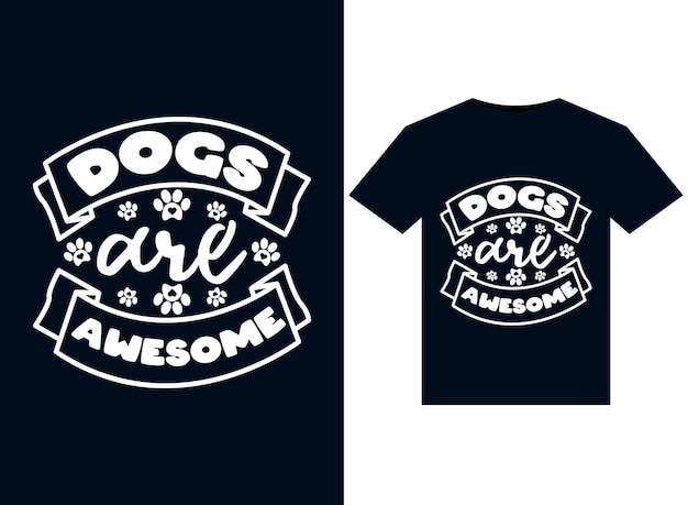 Honden zijn geweldige illustraties voor printklare T-shirts