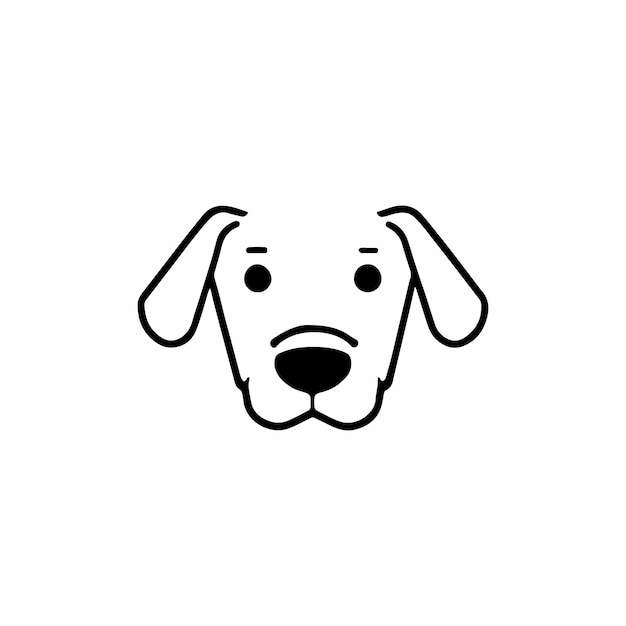 Hondenhoofd op witte achtergrond vectorillustratie