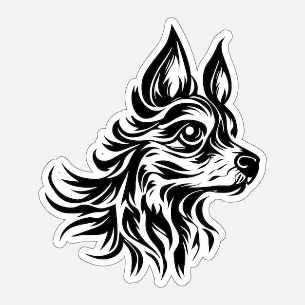 Hondenstickers printbaar in zwart-wit