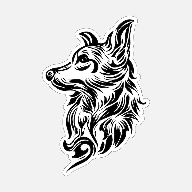 Hondenstickers printbaar in zwart-wit