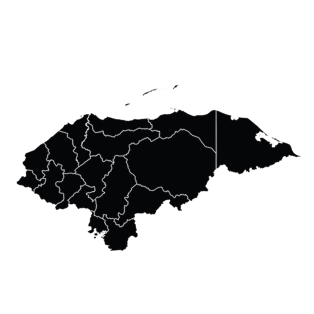 Honduras country map vector with regional areas