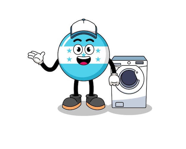 Honduras flag illustration as a laundry man