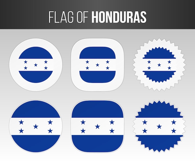 ホンジュラスの旗はバッジとステッカーにラベルを付けますホンジュラスのイラストの旗は分離されました