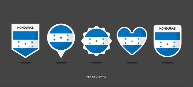 Honduras Flag Set Vector Illustration