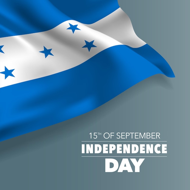 Honduras gelukkige onafhankelijkheidsdag wenskaart banner vectorillustratie