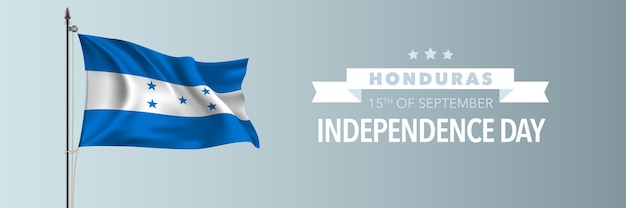 Honduras gelukkige onafhankelijkheidsdag wenskaart banner vectorillustratie