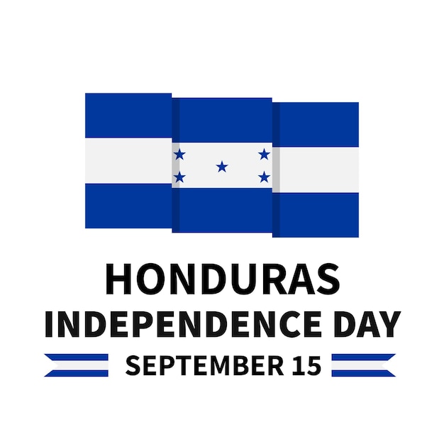 Honduras Independence Day calligraphy lettering with flag National holiday celebrated on September 15 Vector template for typography poster banner greeting card flyer etc