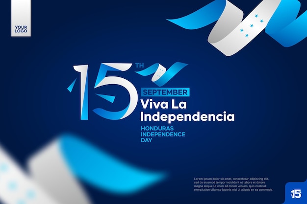 Vector honduras independence day logotype september 15th with flag background