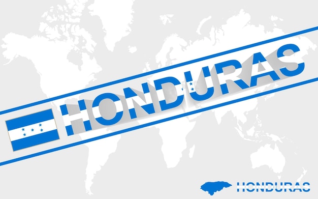 Honduras map flag and text illustration