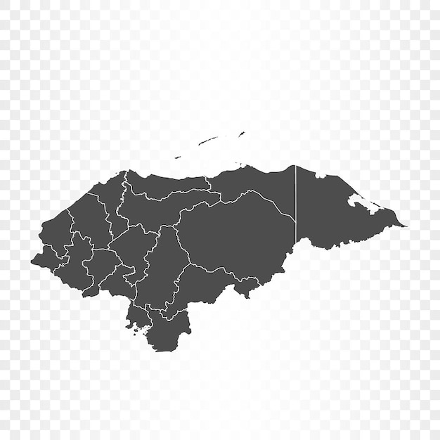 Honduras map on transparent background