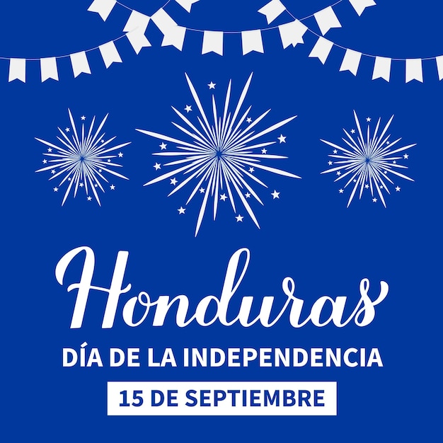 Honduras Onafhankelijkheidsdag typografie poster in Spaanse nationale feestdag gevierd op 15 september Vector sjabloon voor banner wenskaart flyer etc