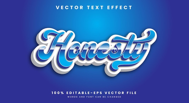 Vector honesty 3d editable text effect template