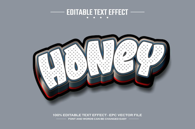 Honey 3D bewerkbare tekst-effect sjabloon