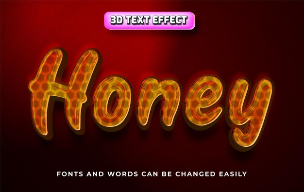 Honey 3d bewerkbare tekst-effect stijl