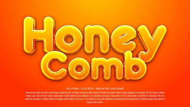 Honey3dの太字の編集可能なテキスト効果