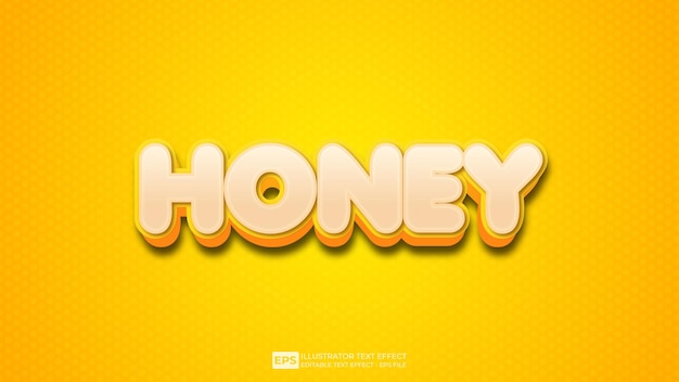 Vector honey 3d editable text effect font