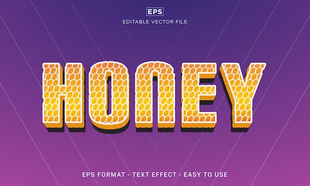 Honey 3d editable text effect premium eps with background