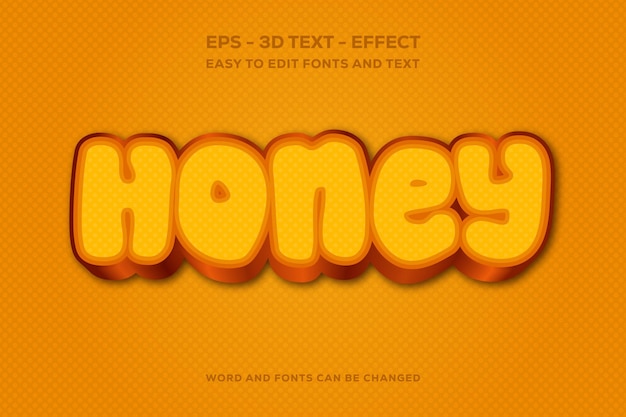 Honey 3d tekst-effect