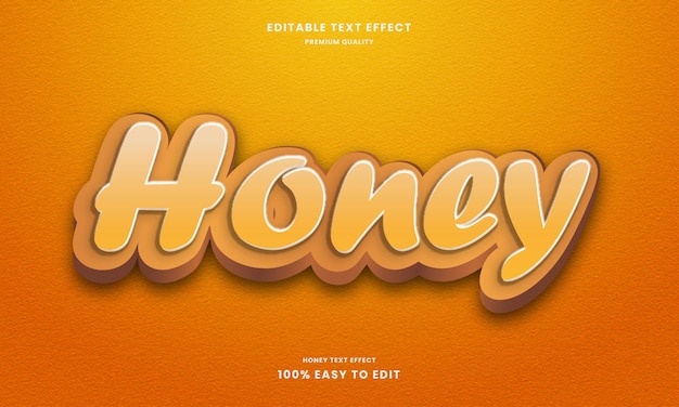 Honey 3D text effect template design vector text style