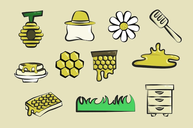 ベクトル 蜂蜜と蜂のイラスト素材