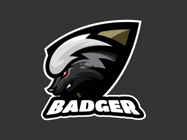 Honey badger premium mascot logo template vector