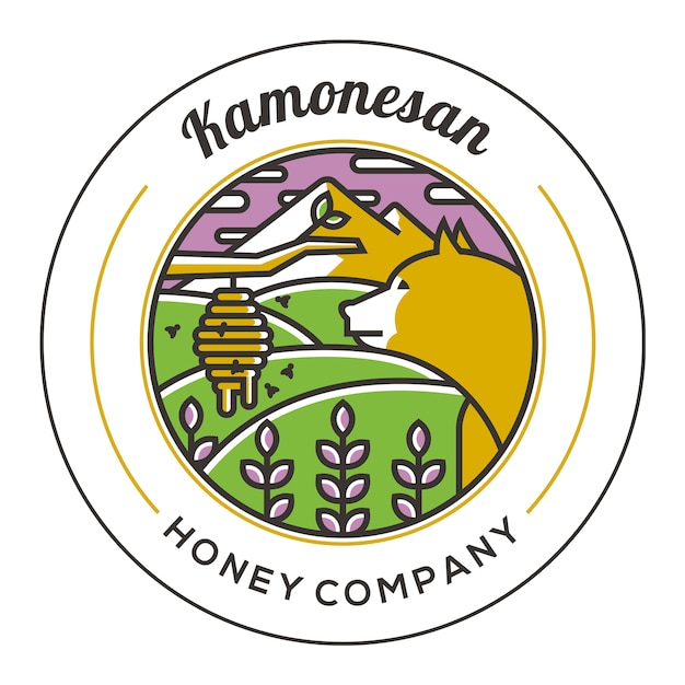 Vector honey bear logo template