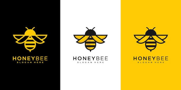 Honey bee animals logo vector design