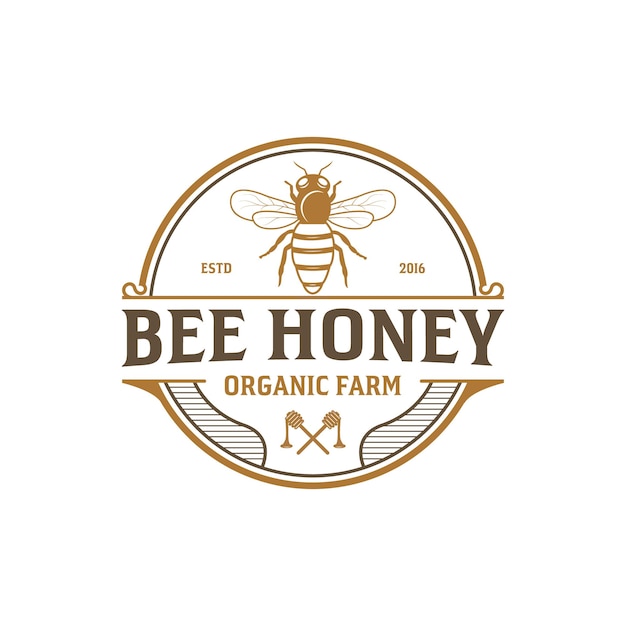 Honey bee or Bee farm vintage logo