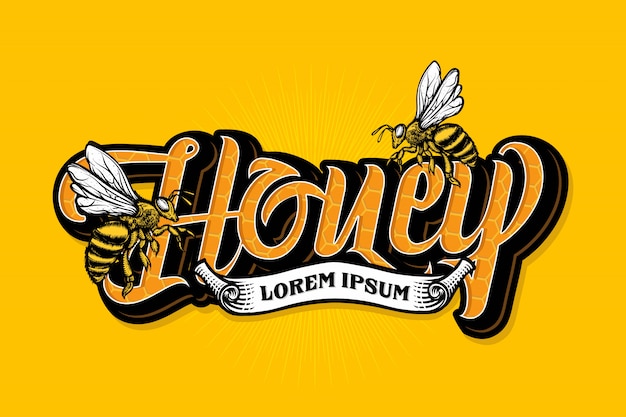 Honey bee-belettering met lintmalplaatje