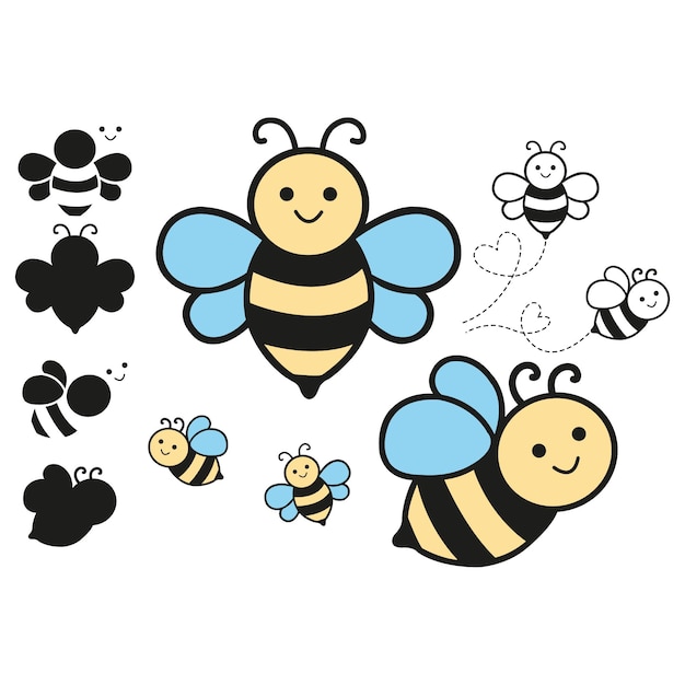 Honey Bee Bumble Bee Vector Clipart