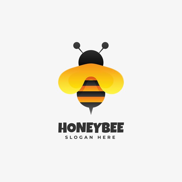 Медоносная пчела градиент красочный стиль логотип