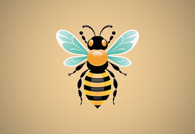 Vector honey bee illustration bee logo design vector template