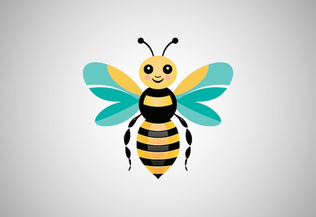 Vector honey bee illustration bee logo design vector template