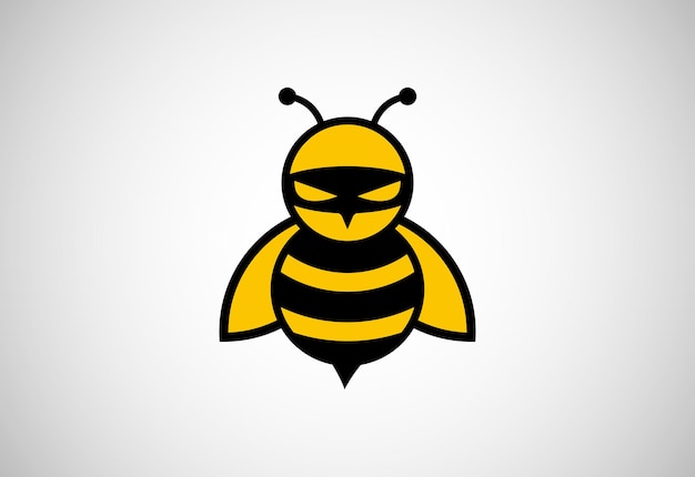 Vettore illustrazione dell'ape mellifera modello vettoriale di progettazione del logo dell'ape